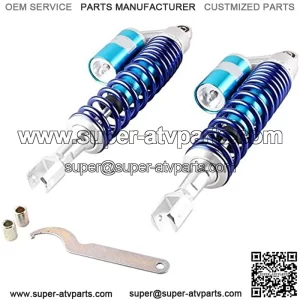 390mm Pair Rear Motorcycle Shock Absorbers Suspension Eye to Clevis Universal for Kawasaki Honda Yamaha Suzuki Blue