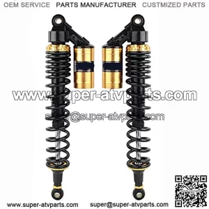 2 Pcs Motorcycle 440mm 17.3" Air Shock Absorbers Black & Gold ATV Shocks UTV Shocks Universal For ATV UTV Go Kart Quad Dirt Bikes