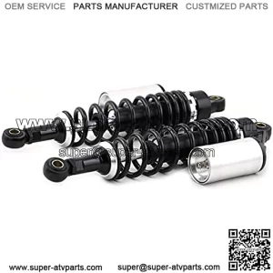 Pair 340mm Universal Motorcycle Rear Air Shock Absorbers for all ATV Go Kart Quad Dirt Sport Bikes ??black&silver)