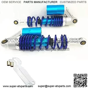 2pcs 320mm Motorcycle Air Shock Absorbers Universal Fit For Suzuki Yamaha Kawasaki ATV Go Kart Quad Dirt Sport Bikes (Blue Silver) (BlueSilver, 320MM)
