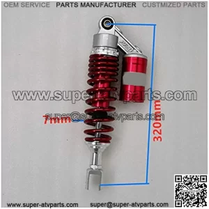 Falling Protection Universal 320mm Motorcycle Nitrogen Fork Clevis Shock Absorber Rear Suspension Fit for Yamaha Motor Scooter ATV Quad BWS X-MAX (Color : 7mm red Silver)
