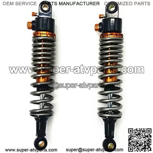 Motorcycle Shock Absorber 340mm 350mm 360mm 370mm 380mm 400mm 8mm Spring Motorcycle Shock Absorbers fit for Yamaha Kawasaki Dirt Gokart ATV Motorcycle Spring Shock (Color : 370mm Black)