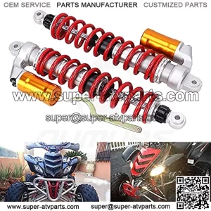 Pair 410mm Adjustable Air Shock Absorbers Compatible with Honda Sportrax TRX400EX 1999-2008; TRX450ER 2006-2014; TRX450R 2006-2012 For Yamaha Banshee Raptor 660R YFM700R YFZ450 ATV Shock