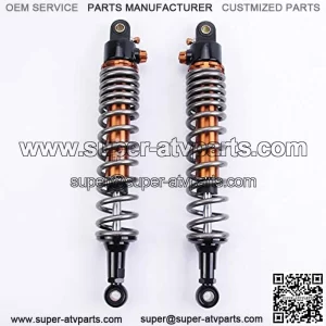 1 Pair Shock Absorbers 350mm 13.8 inches Round Ends Motorcycle Replacement Universal for Scooter Atv Quad Dirt Sport Bike Go Kart Suzuki Kawasaki Yamaha Grey