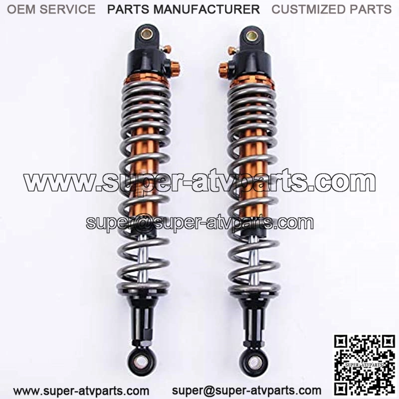 1 Pair Shock Absorbers 350mm 13.8 inches Round Ends Motorcycle Replacement Universal for Scooter Atv Quad Dirt Sport Bike Go Kart Suzuki Kawasaki Yamaha Grey