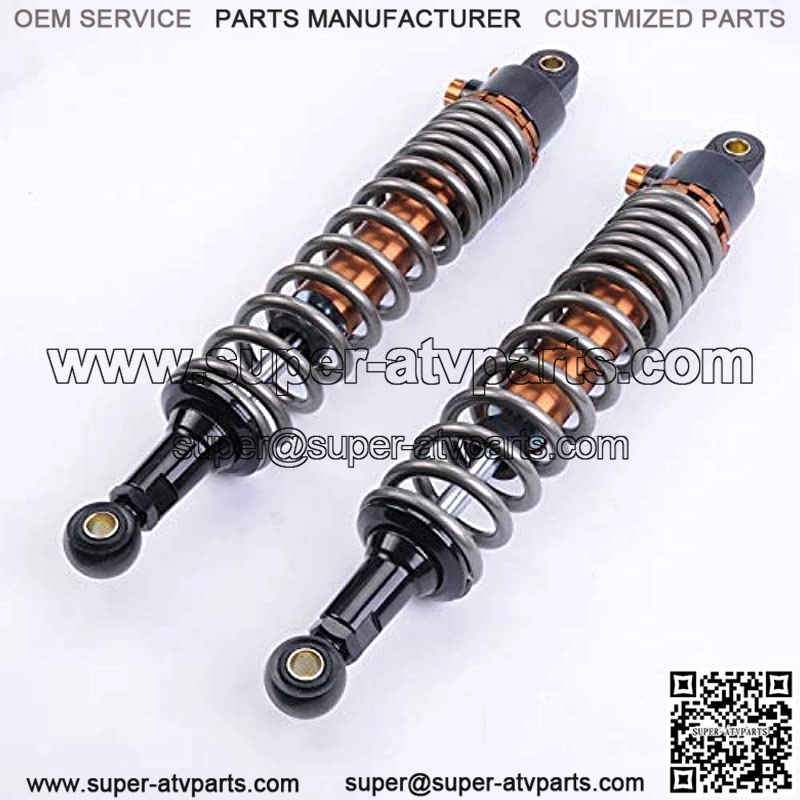 1 Pair Shock Absorbers 350mm 13.8 inches Round Ends Motorcycle Replacement Universal for Scooter Atv Quad Dirt Sport Bike Go Kart Suzuki Kawasaki Yamaha Grey - Image 2