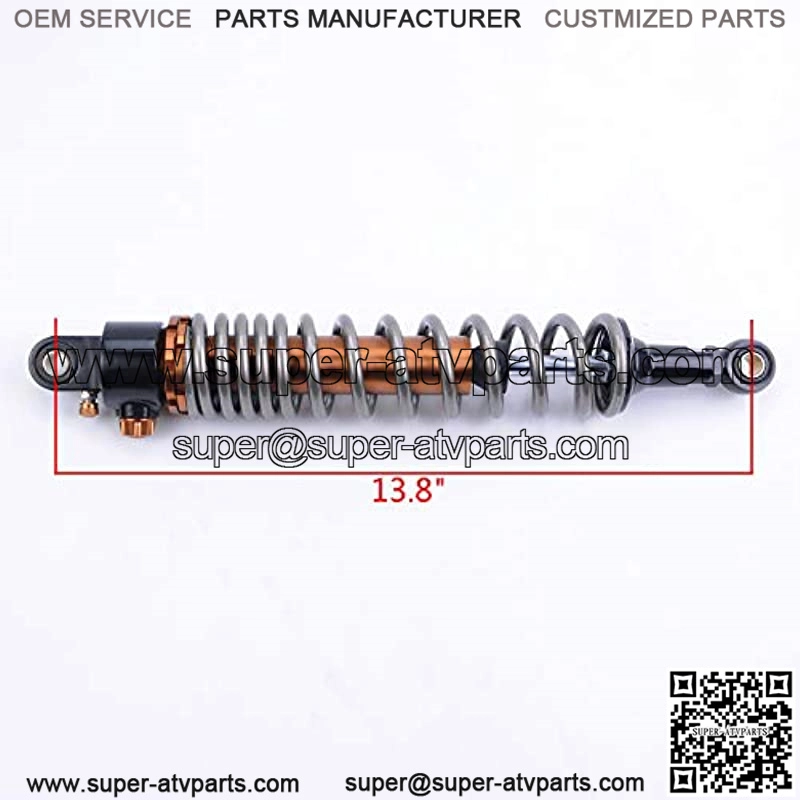 1 Pair Shock Absorbers 350mm 13.8 inches Round Ends Motorcycle Replacement Universal for Scooter Atv Quad Dirt Sport Bike Go Kart Suzuki Kawasaki Yamaha Grey - Image 3