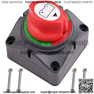 1-2-Both-Off Battery Disconnect Switch, 12V 24V 48V Battery Selector Master Cutoff Switch for Marine Boat Car RV ATV UTV Vehicle, Waterproof Heavy Duty Battery Isolator Switch, 200/1250Amps