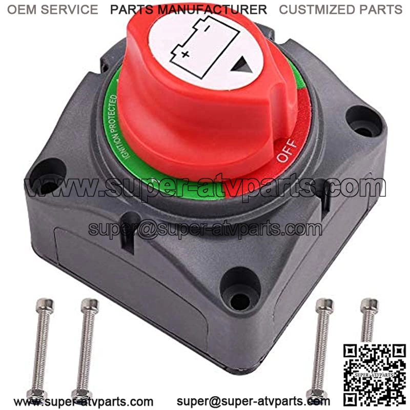 1-2-Both-Off Battery Disconnect Switch, 12V 24V 48V Battery Selector Master Cutoff Switch for Marine Boat Car RV ATV UTV Vehicle, Waterproof Heavy Duty Battery Isolator Switch, 200/1250Amps