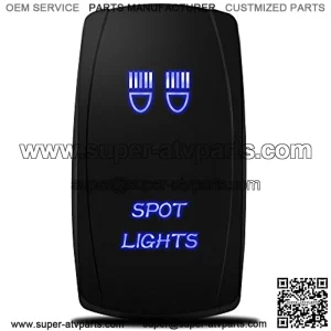 LIGHTED WHIP Rocker Switch 5Pin Laser On/Off Blue LED Light 20A/12V 10A/24V Toggle Switch With jumper wires set for Automotive Boat Marine Truck Jeep Off-Road Bus RV