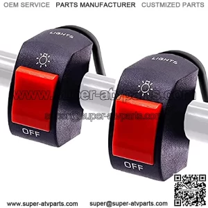 Ourbest Handlebar Switch 12V On Off Toggle Switch for Bicycle Motorcycle Tuning Part for U5 U7 U2 LED Headlight fits for Scooter Electrombile-2Pcs