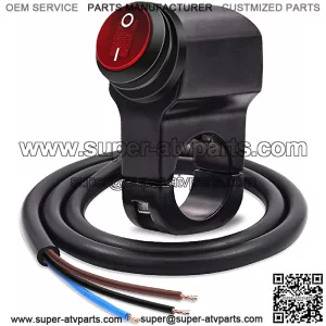 Waterproof Solid AL Alloy IP68 Toggle Switch for Motorcycle Handlebar, Ourbest 12V Dirt Bike Light Switch - Fits 7/8" Handlebars Red