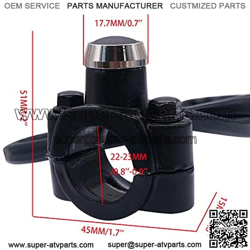 12V Motorcycle Handlebar Switch 7/8inch 22mm Momentary Action Engine Stop Start Kill Control Horn Light Switch with Mounting Backplate K-F002NEW - Image 3