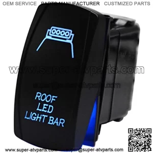 Roof LED Light Bar Rocker Toggle Switch Blue LED Light On-Off 5 Pin 12V 24V Compatible with Auto Car Boat Truck ATV UTV