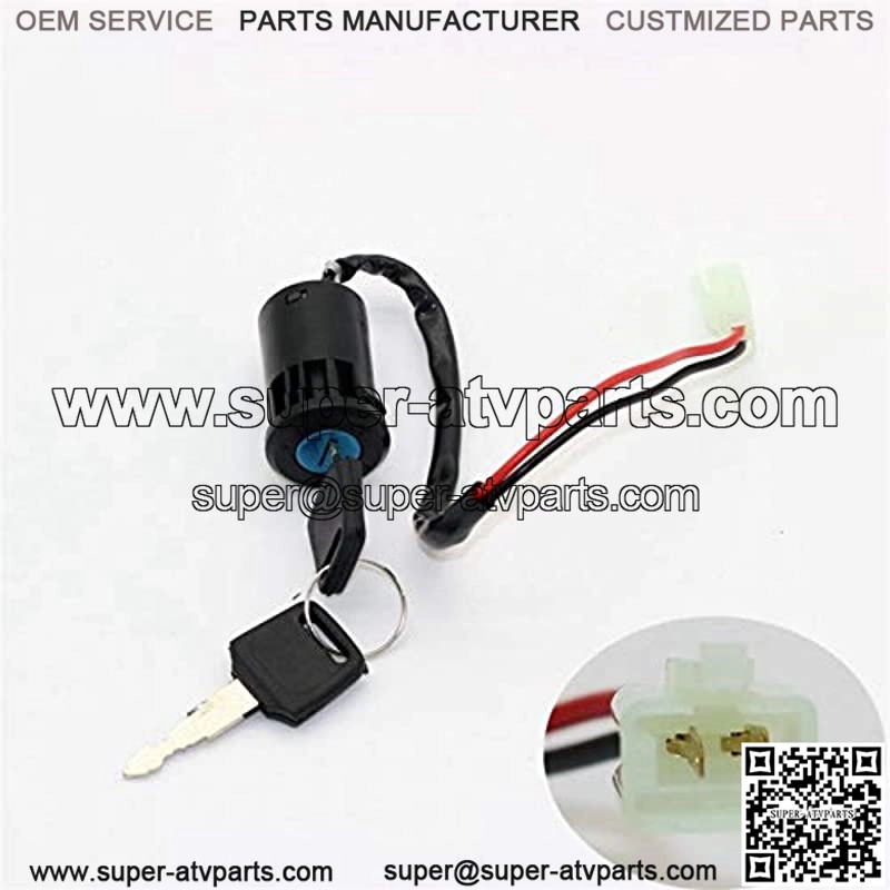 1 Set Universal Ignition Key Switch 2 Wires Ignition Keys Start Switch Lock Key Compatible with ATV Compatible with Go Kart Compatible with Scooter Compatible with Motorcycle Etc 2020 - Image 2
