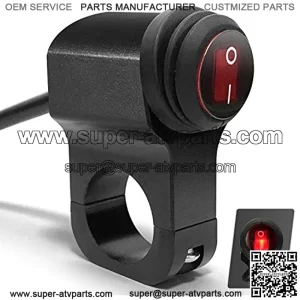 Motorcycle Handlebar Switch ATV Handlebar Light Switch 12V Aluminium Alloy Push Botton Waterproof Switches for Motorcycle Light Bike Light Spotlight- Fits 7/8" Handlebars (22mm)