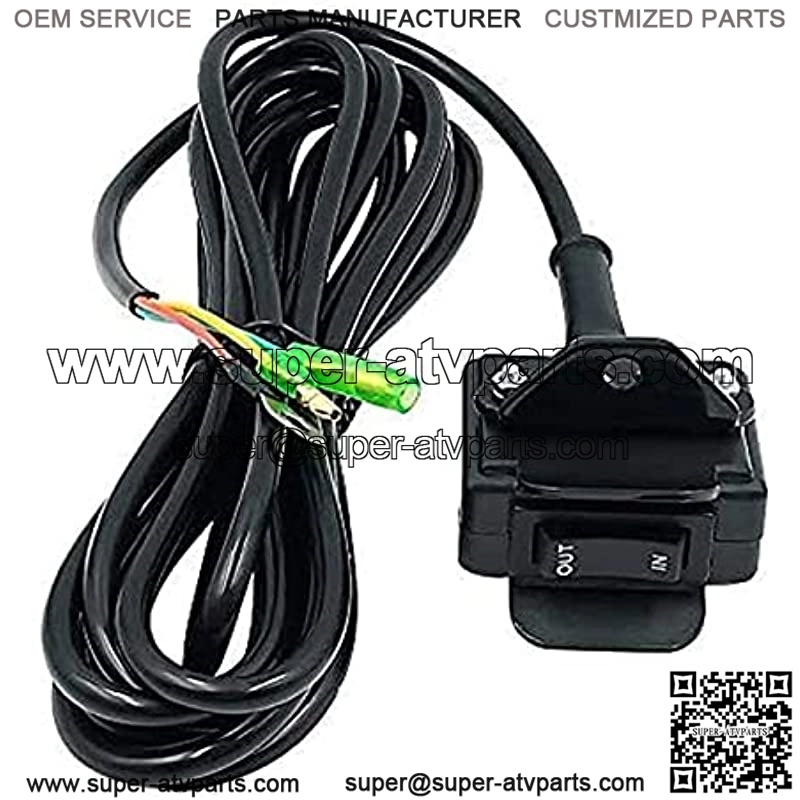 12V Winch Rocker Thumb Switch with Mounting Bracket Handlebar and Control Line Kit for ATV UTV 4x4 Universal Vehicles Polaris KFI Ramsey