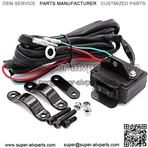 12V Winch Rocker Thumb Switch for ATV UTV, with Mounting Bracket Handlebar Control line kit