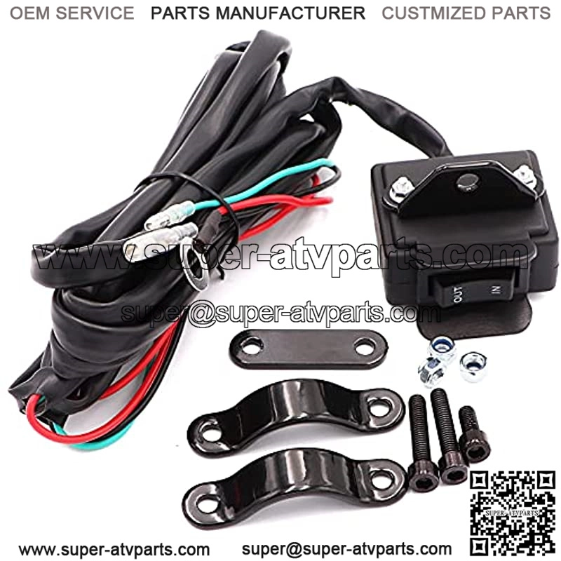 12V Winch Rocker Thumb Switch for ATV UTV, with Mounting Bracket Handlebar Control line kit - Image 2