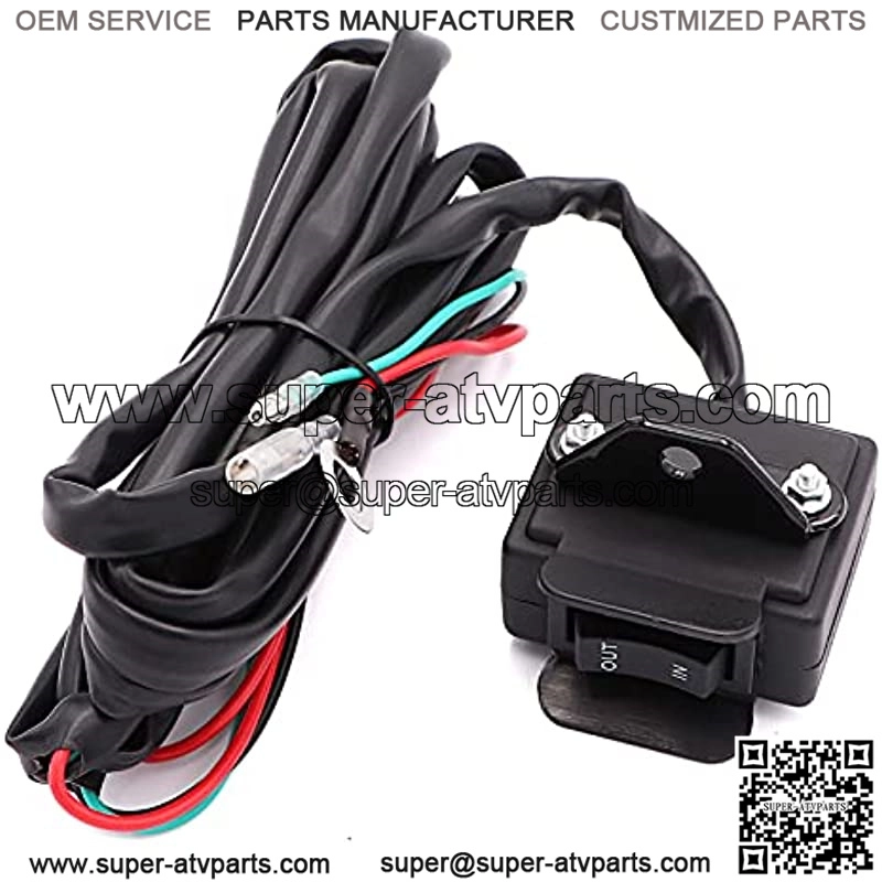 12V Winch Rocker Thumb Switch for ATV UTV, with Mounting Bracket Handlebar Control line kit - Image 4