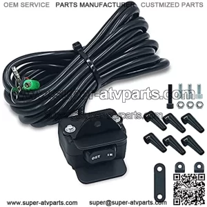12V Winch Rocker Thumb Switch Control Line with Mounting Handlebar for ATV UTV Handlebar Control Line Kit