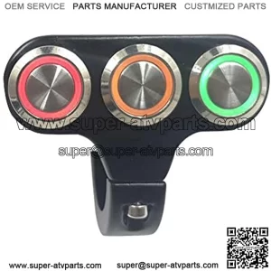 7/8" Motorcycle Switches Handlebar Mount Switch for Headlight Fog Light ON Off High Low Beam Aluminum Alloy with Indicator Light