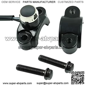 Aluminum 7/8" Motorcycle Handlebar Control Horn Start Switch Button Momentary Action with Two Bullet Connectors Black Button