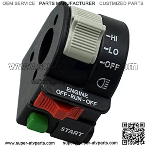 For Polaris Switch-ATV Left Handlebar Bar Switch H/L/O Start, 4011442,4011387 , 4010594, Start Light Run Stop Switch for Predator Outlaw 500