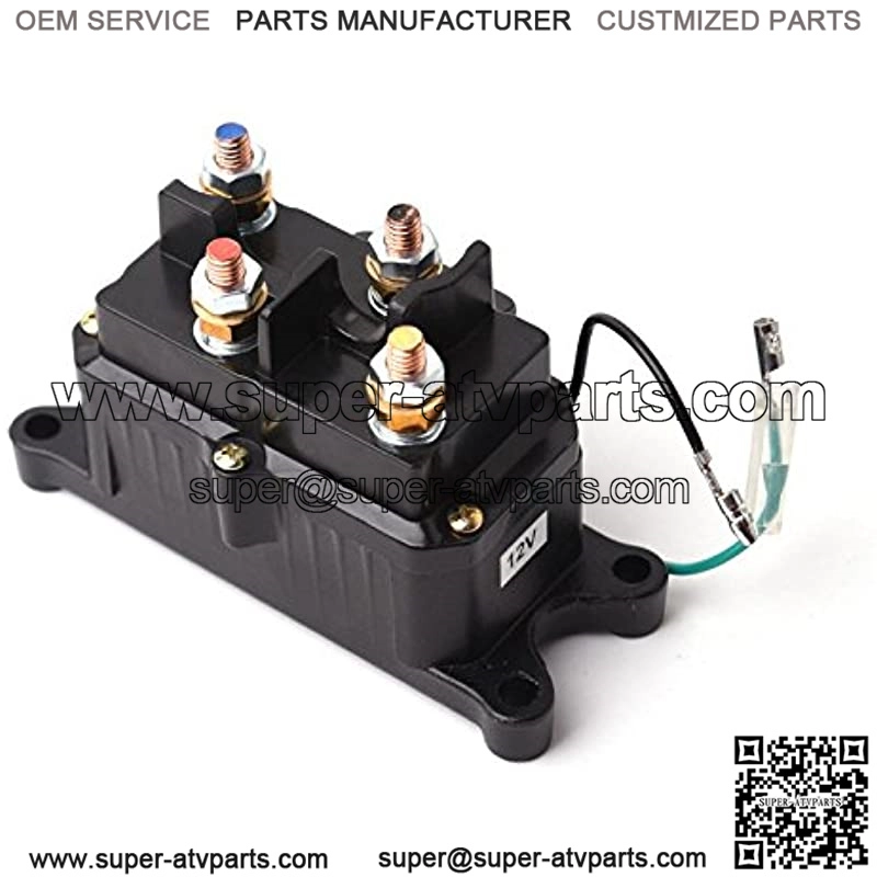 12V Solenoid Relay Contactor & Winch Rocker Thumb Switch Combo for ATV UTV - Image 3