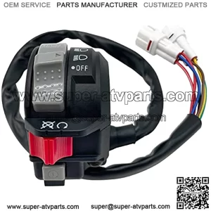 Left Handlebar Switch Control Engine Start Run Off Headlight Switch for Yamaha Grizzly 125 YFM125 Raptor 125/250 Wolverine YFM350F Warrior 350 YFM350X Bear Tracker 250 YFM250X 4KB-83973-21-00