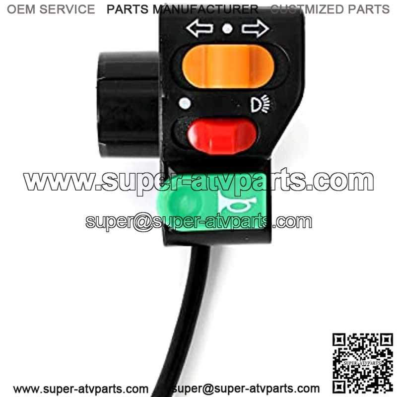 22mm 7/8" Universal Motorcycle Handlebar Switch 3 Control Button in 1 Headlight Turn Signal Horn Button For ATV Dirt Bike Moped (Color : Black)