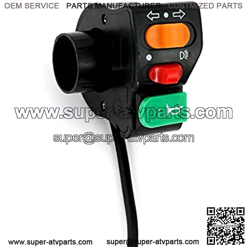 22mm 7/8" Universal Motorcycle Handlebar Switch 3 Control Button in 1 Headlight Turn Signal Horn Button For ATV Dirt Bike Moped (Color : Black) - Image 2