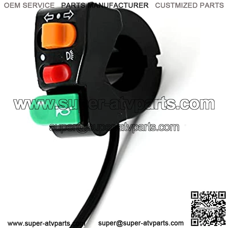 22mm 7/8" Universal Motorcycle Handlebar Switch 3 Control Button in 1 Headlight Turn Signal Horn Button For ATV Dirt Bike Moped (Color : Black) - Image 4