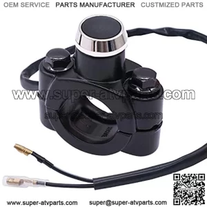 7/8"(22mm) Motorcycle ATV Momentary Start Flameout Headlight Horn Aluminum Alloy Button Switch with Install The Base with 60cm Connect Line F002