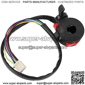 Kill Stop Switch, 22mm / 0.9in Left Handlebar Start/Kill Switch Light Control with Chock 8 Wires Fit for ATV