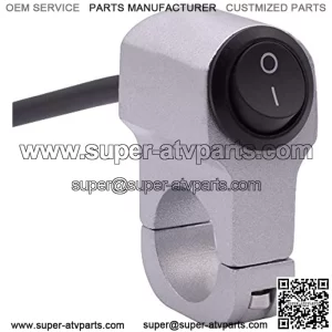 7/8" Motorcycle Handlebar Headlight Control Waterproof Handlebar Light Switch Horn Mount On Off Button for ATV Motorbike Silver