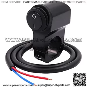 Waterproof Solid AL Alloy IP68 Toggle Switch for Motorcycle Handlebar, 12V Dirt Bike Light Switch - Fits 7/8" Handlebars Black