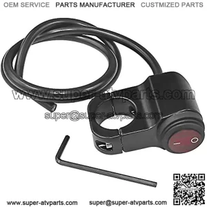 Motorcycle Waterproof Handlebar Switch ATV Handlebar Light Switch 12V Aluminium Alloy Push Botton Switches for Motorcycle Light Bike Light Spotlight- Fits 7/8" Handlebars (22mm)