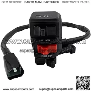 Handlebar Switch Engine Start Stop Run Off Headlight for Kawasaki Bayou 300 KLF300 Bayou 400 KLF400 Lakota 300 KEF300 Prairie 400 KVF400 (OEM# 46091-1462)