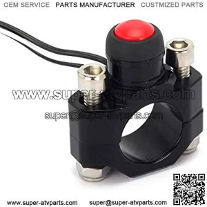 RACING Universal Motorcycle Engine Stop Start Kill Switch Button with Mounting Backplate for ATV,Dirt Pit Bike,Scooter,Quad - Black