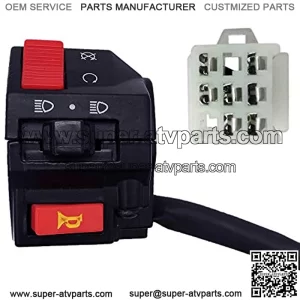 7 Wire Left Hand LH Handlebar Mount Starter Control Switch with Horn for 100cc 110cc 150cc 250cc fits Kazuma, Falcon, Panda, Dingo,Cougar, ATVs Mini Quad