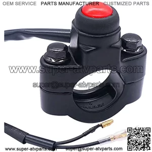 12V Motorcycle Handlebar Push Switch Engine Stop Start Kill Momentary Switch 7/8inch 22mm with Mounting Backplate for ATV,Dirt Pit Bike,Scooter,Quad Switch K-F007