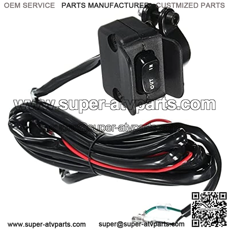 Winch Rocker Thumb Switch 12V 3 Meters with Mounting Bracket Handlebar Control Line kit for Motorcycle ATV UTV