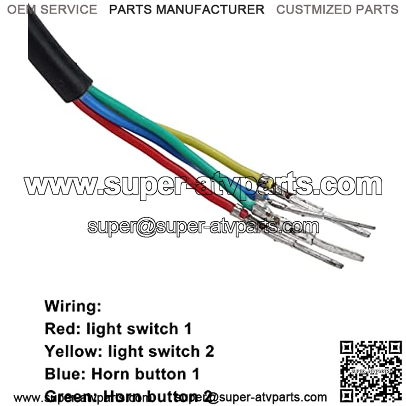 22mm Motorcycle ATV Switch Handlebar Control Switch Kill Stop Switch Headlight Horn Button 2 in 1 1800mm Wire Length Universal for Motorcycle Off?Road Vehicles Scooters - Image 3