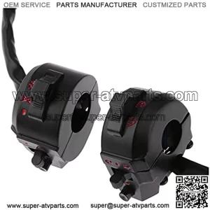 2Pcs 7/8"" 22mm Motorcycle Motorbike ATV Handlebar Left & Right Side Control Switch High/Low Beam Light Turn Signal Horn Switches