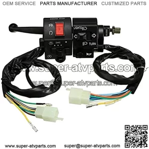 7/8" 22mm ATV Motorcycle Handlebar Control Switches with Brake Clutch Master Cylinder Left Right for Horn Button Turn Signal Electric Fog Lamp Light Start Kill Warning Light CG125