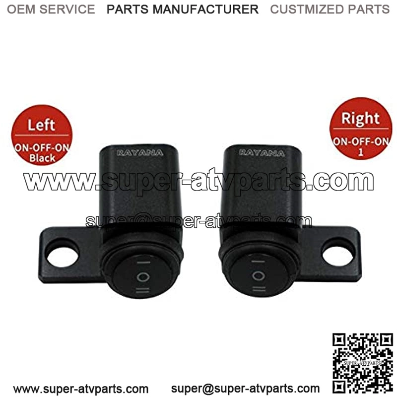 12V Motorcycle ATV 10mm Mirror Mount Switches Motorbike Headlight Hazard Brake Fog Lights ON-Off-ON Waterproof Switch Toggle Switches (Color : Left) - Image 2