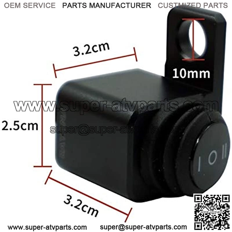 12V Motorcycle ATV 10mm Mirror Mount Switches Motorbike Headlight Hazard Brake Fog Lights ON-Off-ON Waterproof Switch Toggle Switches (Color : Left) - Image 3