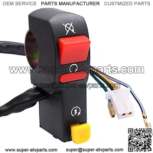 12v 7/8?? Universal Motorcycle ATV Modified Flameout Fan Start Headlight Control Switch Switch with Yellow Horn Push Button Switch F005