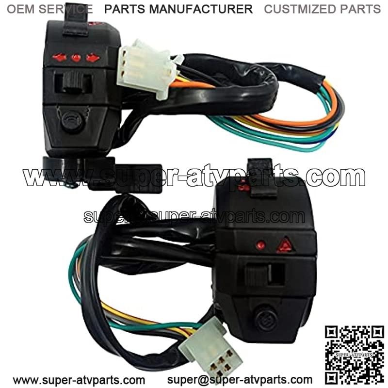2PCS 7/8Inch 22mm Motorcycle Motorbike ATV Handlebar Left Right Side Control Switch High/Low Beam Light Turn Signal Horn Switch Motorcycle Parts (Color : 2Pcs)